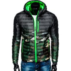 KURTKA MĘSKA ZIMOWA PIKOWANA C319 -ZIELONA/MORO. Zielone kurtki męskie marki Ombre Clothing, na zimę, m, moro, z poliesteru. Za 129,00 zł.