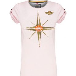 T-shirt AERONAUTICA MILITARE. Różowe bluzki damskie Aeronautica Militare, z nadrukiem, z bawełny, z okrągłym kołnierzem. W wyprzedaży za 292,00 zł.