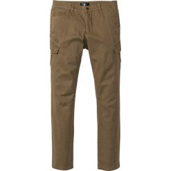 Spodnie bojówki Slim Fit bonprix jasnobrązowy. Zielone spodnie męskie bonprix, m, bez wzorów. Za 69,99 zł.