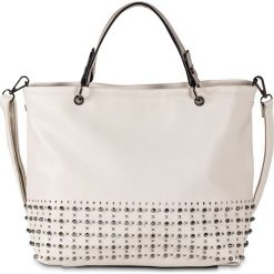 Torebka shopper z ćwiekami bonprix brunatny. Pomarańczowe torby damskie na zakupy marki bonprix. Za 109,99 zł.