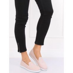 Trampki slip-on różowe ANDREA. Różowe buty sportowe damskie FunKee.pl, bez wzorów, z tkaniny, sportowe. Za 64,99 zł.