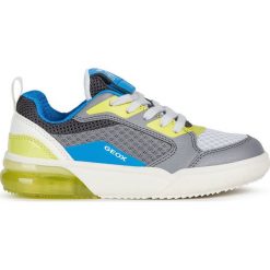 Geox - Buty dziecięce. Szare trampki chłopięce Geox, bez wzorów, z gumy, sportowe, z okrągłym noskiem, na sznurówki. Za 369,90 zł.