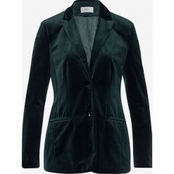 Blezer "Lima" w kolorze ciemnozielonym. Zielone bolerka i narzutki damskie BRAX, bez wzorów, bez rękawów. W wyprzedaży za 339,95 zł.