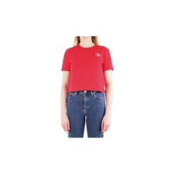 T-shirty z krótkim rękawem Calvin Klein Jeans J20J211592. Czerwone t-shirty damskie Calvin Klein Jeans, s, bez wzorów, z jeansu, bez kołnierzyka. Za 200,74 zł.