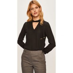 Morgan - Bluzka 191.OCLUB.N. Czarne bluzki damskie Morgan, bez wzorów, z tkaniny, bez kołnierzyka, z długim rękawem. Za 179,90 zł.