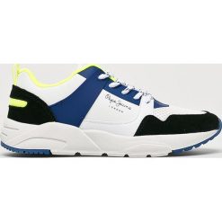 Pepe Jeans - Buty dziecięce. Niebieskie trampki chłopięce Pepe Jeans, bez wzorów, z jeansu, sportowe, z okrągłym noskiem, na sznurówki. W wyprzedaży za 159,90 zł.
