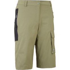 Bermudy funkcyjne trekkingowe, krótki rękaw bonprix oliwkowo-czarny. Zielone szorty damskie bonprix, bez wzorów. Za 129,99 zł.