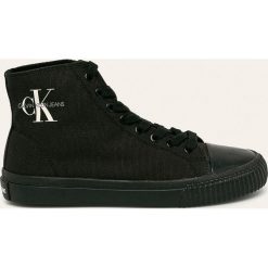 Calvin Klein Jeans - Trampki. Czarne trampki i tenisówki damskie Calvin Klein Jeans, bez wzorów, z jeansu, na sznurówki. Za 379,90 zł.