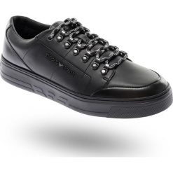 SNEAKERSY Emporio Armani. Czarne sneakersy męskie Emporio Armani, na sznurówki. Za 593,40 zł.