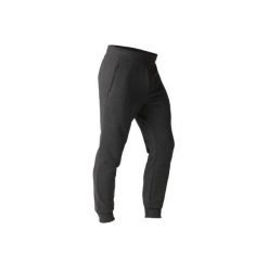 Spodnie dresowe slim Gym & Pilates 500 męskie. Szare spodnie męskie marki DOMYOS, xs, bez wzorów, z elastanu. Za 59,99 zł.