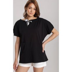 Czarna Bluzka Guinerenna. Czarne bluzki damskie Renee, xl, bez wzorów, bez kołnierzyka, bez rękawów. Za 59,99 zł.