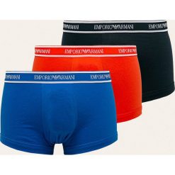 Emporio Armani - Bokserki (3-pack). Białe bokserki męskie Emporio Armani, s, z nadrukiem, z elastanu. W wyprzedaży za 149,90 zł.