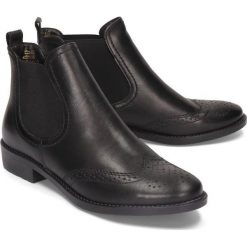 TAMARIS 25493-23 001 black, botki, sztyblety damskie. Czarne botki damskie Tamaris, na niskim obcasie, na obcasie, bez zapięcia. Za 249,90 zł.