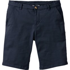 Bermudy ze stretchem Slim Fit bonprix ciemnoniebieski. Niebieskie spodenki i szorty męskie bonprix, m, bez wzorów. Za 89,99 zł.