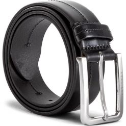 Pasek Męski BOSS - Sil 50379811 Black 001. Czarne paski męskie Boss, w paski, ze skóry. W wyprzedaży za 189,00 zł.