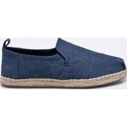 Toms - Espadryle. Niebieskie espadryle męskie marki Toms, bez wzorów, z materiału. Za 269,90 zł.