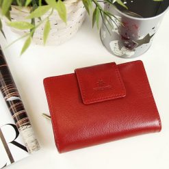 Skórzany portfel damski KRENIG Classic 12045 czerwony w pudełku - Czerwony. Czerwone portfele damskie Krenig, bez wzorów, ze skóry. Za 149,99 zł.