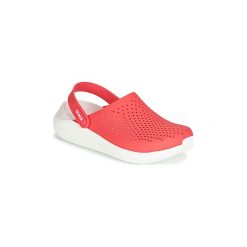 Chodaki Crocs LITERIDE CLOG. Czerwone klapki damskie Crocs, bez wzorów, bez obcasa. W wyprzedaży za 167,30 zł.