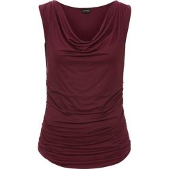 Top bonprix czerwony klonowy. Czerwone bluzki damskie marki bonprix, z dekoltem woda. Za 54,99 zł.