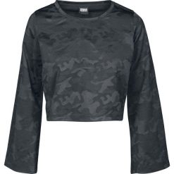 Urban Classics Ladies Short Jacquard Camo Longsleeve Bluza damska kamuflaż czarny. Czarne bluzy rozpinane damskie Urban Classics, s, z nadrukiem, z krótkim rękawem, krótkie. Za 62,90 zł.