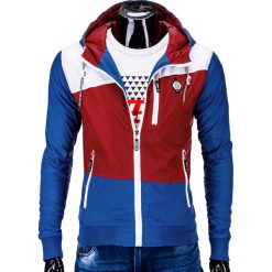 KURTKA MĘSKA PRZEJŚCIOWA WIATRÓWKA C201 - CZERWONA. Czerwone kurtki męskie przejściowe Ombre Clothing, m, moro, z nylonu. Za 89,00 zł.