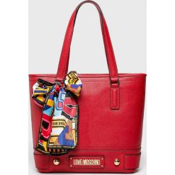 Love Moschino - Torebka. Czerwone torebki klasyczne damskie marki Love Moschino, z materiału, na ramię, duże. Za 799,90 zł.