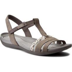 Sandały damskie: Sandały CLARKS – Tealite Grace 261238974 Dark Grey Nubuck