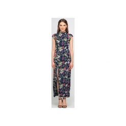 SUKIENKA MAXI Z ROZCIĘCIEM, SUK140. Niebieskie długie sukienki marki Lanti, xl, z elastanu, eleganckie, ze stójką. Za 183,00 zł.