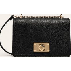 Aldo - Torebka. Czarne listonoszki damskie ALDO, w paski, ze skóry ekologicznej, na ramię, małe, bez dodatków. Za 219,90 zł.