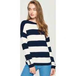 Sweter ze sznurowaniem na rękawach - Wielobarwn. Szare swetry klasyczne damskie marki Sinsay, l, ze sznurowanym dekoltem. Za 49,99 zł.