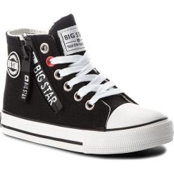 Trampki BIG STAR - AA374075 Black. Czarne trampki dziewczęce marki BIG STAR, bez wzorów, z tworzywa sztucznego, bez zapięcia. Za 89,00 zł.