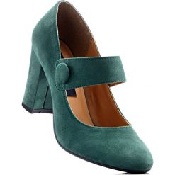 Buty ślubne damskie: Czółenka z paskiem bonprix zieleń jodły