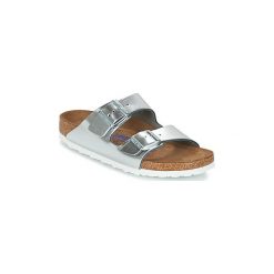 Klapki Birkenstock ARIZONA SFB. Szare klapki damskie Birkenstock, bez wzorów, bez obcasa. W wyprzedaży za 335,20 zł.