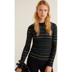 Mango - Sweter Mood. Zielone bez kategorii marki Mango, s, z bawełny, z okrągłym kołnierzem. W wyprzedaży za 49,90 zł.
