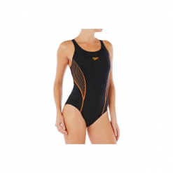 Strój jednoczęściowy pływacki PLACEMENT PANEL damski. Czarne stroje kąpielowe jednoczęściowe damskie marki Speedo. Za 149,99 zł.