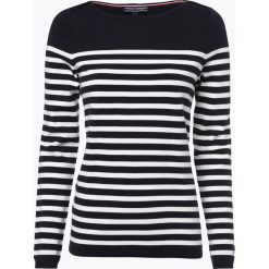Tommy Hilfiger - Sweter damski, niebieski. Niebieskie swetry damskie marki TOMMY HILFIGER, s, w paski, z dzianiny, klasyczne, bez rękawów, bez kaptura. Za 449,95 zł.