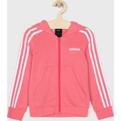 Adidas - Bluza dziecięca 128-170 cm. Różowe bluzy dziewczęce Adidas, bez wzorów, z bawełny, bez rękawów, z kapturem. Za 179,90 zł.
