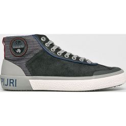 Napapijri - Buty. Szare buty sportowe męskie Napapijri, ze skóry, na sznurówki. W wyprzedaży za 439,90 zł.