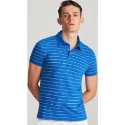 Koszulka polo w paski - Niebieski. Niebieskie koszulki męskie Reserved, s, w paski, bez rękawów. Za 79,99 zł.