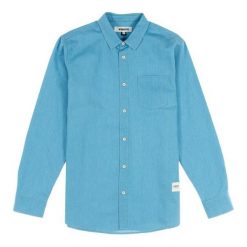 Koszule męskie na spinki: Wemoto Koszula męska Dillinger Light Denim niebieska r. S (322-3)