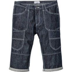 Długie bermudy dżinsowe Regular Fit Straight bonprix ciemnoniebieski. Niebieskie jeansy męskie bonprix, m, bez wzorów, długie. Za 79,99 zł.