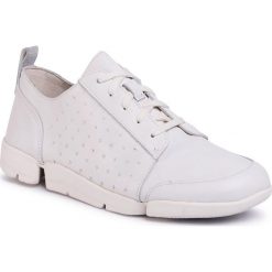 Sneakersy CLARKS - TriAmelia Edge 261504024 White Leather. Białe półbuty damskie Clarks, ze skóry. Za 429,00 zł.