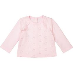 Bluza bawełniana z haftem angielskim 0-3 lat Oeko Tex. Różowe bluzy dziewczęce marki La Redoute Collections, z haftami, z bawełny, z długim rękawem, długie. Za 64,64 zł.