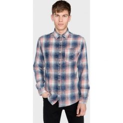 Jack & Jones Knox Koszula Niebieski Różowy. Różowe koszule męskie Jack & Jones, l, w kratkę, z bawełny, bez kołnierzyka, z długim rękawem. Za 178,95 zł.