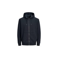 Bluzy Jack Jones 12161086 SOFT ZIP HOOD. Niebieskie bluzy męskie Jack & Jones, s, bez wzorów, bez kołnierzyka, bez rękawów, bez kaptura. Za 151,74 zł.