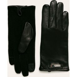 Lauren Ralph Lauren - Rękawiczki skórzane. Czarne rękawiczki damskie Lauren Ralph Lauren, bez wzorów, ze skóry. Za 339,90 zł.