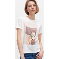 T-shirt z grafiką - Kremowy. Białe t-shirty damskie Reserved, s, bez wzorów, bez kołnierzyka. Za 39,99 zł.