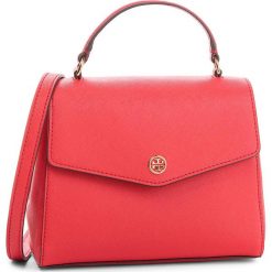 Torebka TORY BURCH - Robinson Small Top-Handle Satchel 49686 Brilliant Red 612. Czerwone topy damskie Tory Burch, bez wzorów, ze skóry, klasyczne, duże, bez dodatków. W wyprzedaży za 899,00 zł.