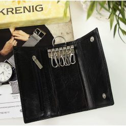 Skórzane etui na klucze KRENIG Classic 12007 czarne - Czarny. Czarne etui męskie Krenig, ze skóry. Za 79,99 zł.