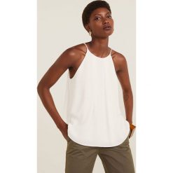 Mango - Top Brook. Czarne bluzki damskie Mango, s, bez wzorów, z poliesteru, bez kołnierzyka. Za 89,90 zł.
